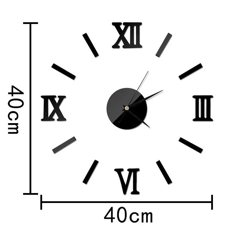 Wall Clock Wall Clock Sticker DIY Quartz Clocks sticker 3D wall clock Roman numeral mirror acrylic home wall Self Adhesive Hanging Watch decoration sticker