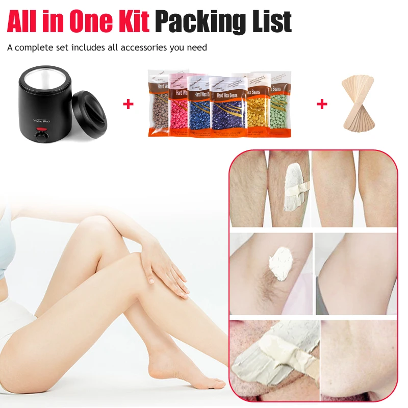 200ml Hair Removal Machine Wax Heater Depilatory Epilator Wax-melt Waxing Kit Paraffin Heater Wax Beans Bead Heating Machine