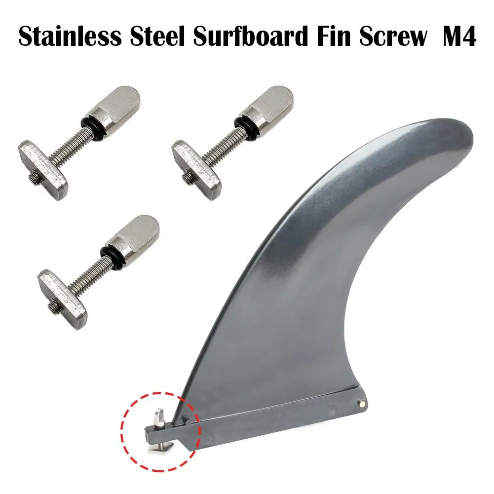

3Pcs Sliver Stainless Steel Surfboard Fin Screw M4 Single Surf Screws Screws Fin Fin Replacing Nails Longboard Sliding Fin A6C4