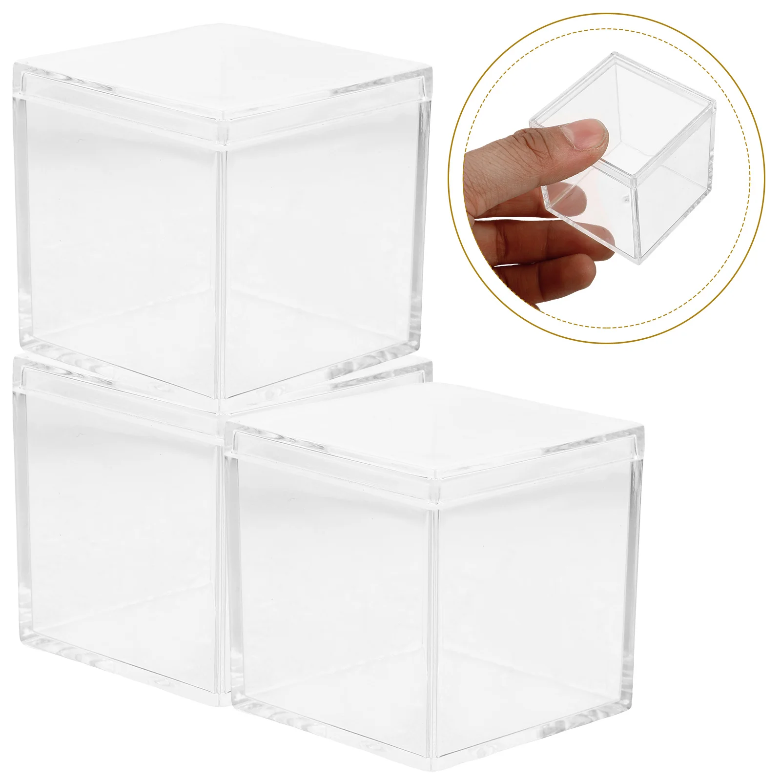 

9 Pcs Chocolate Small Transparent Box Candy Wrapping Boxes Jewelry Case with Lids Clear for Favors Square Craft Storage