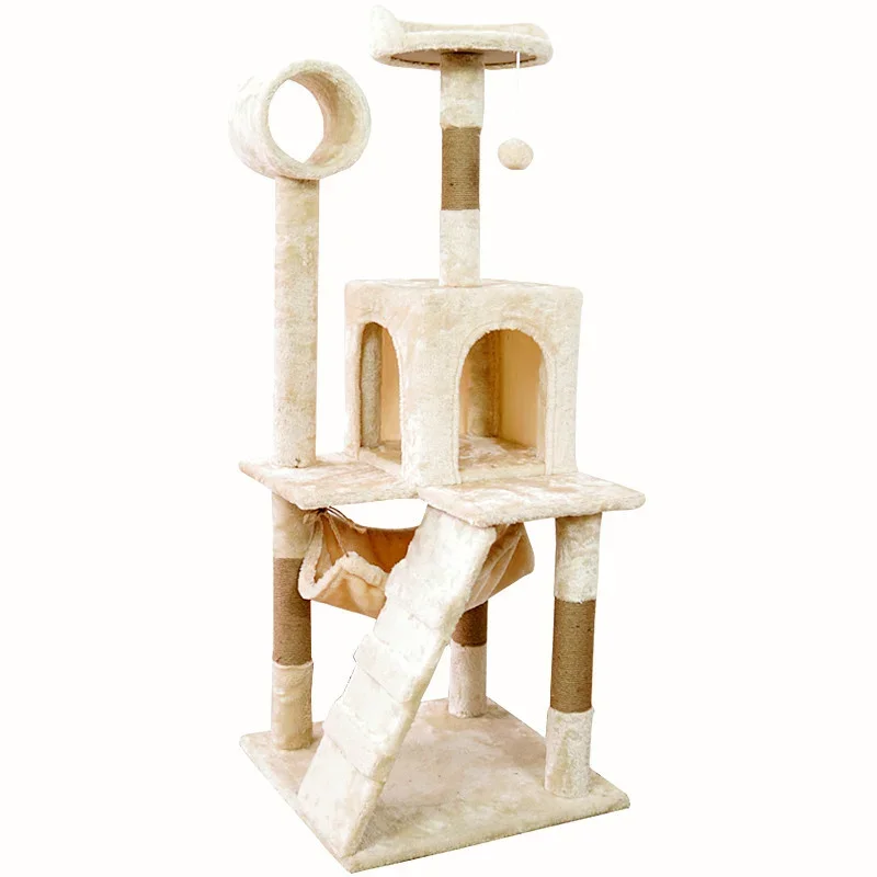 

Wholesale Big Wooden Cat Tree Scratcher Tower Cat Tree House For Kitty