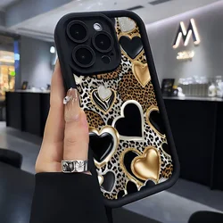 Sleek Black Lace Leopard Print Heart Phone Case - Moto G86 (TYB - 335TY16402A1)