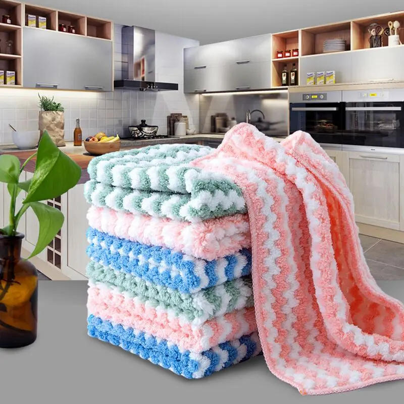 

5pcs Super Absorbent Microfiber for Kitchen Dish Cloth High-efficiency Tableware Household Cleaning Towel Kitchen Tools Gadgets