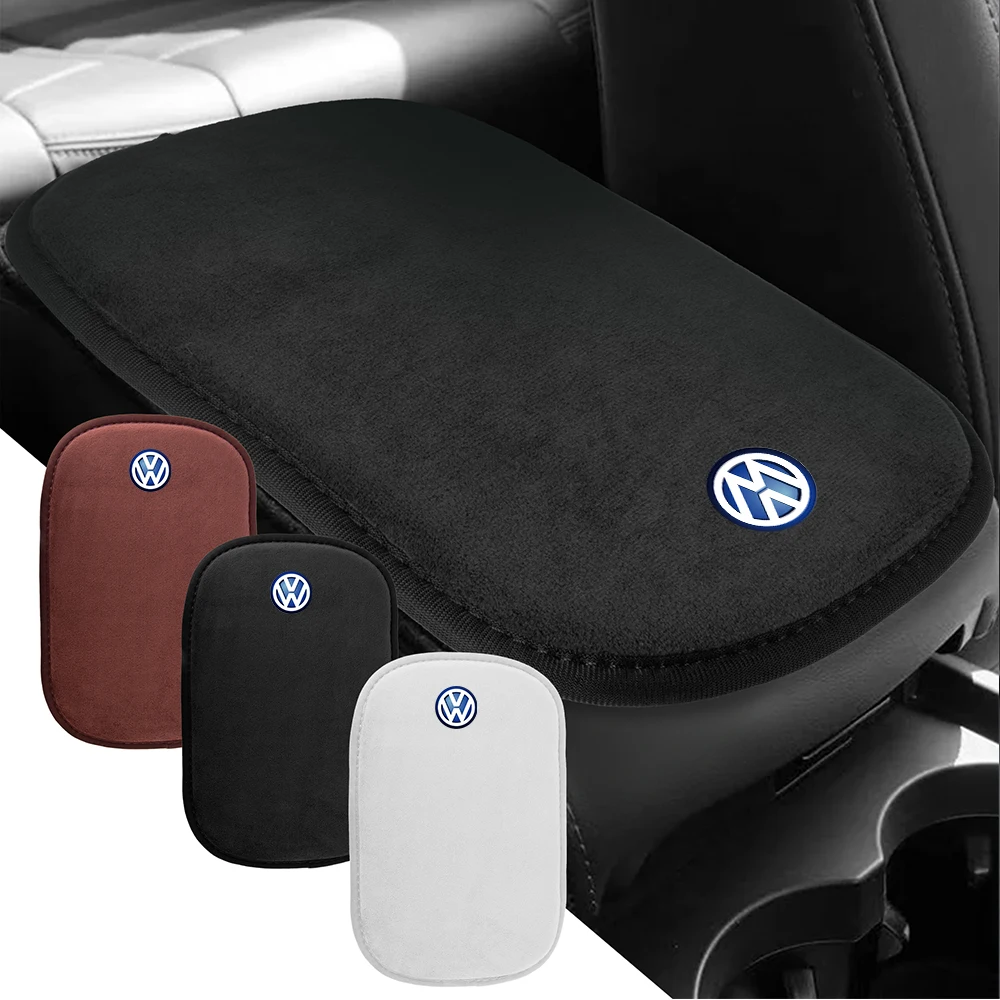 Armrest Pad Covers Car Universal Center Console Auto Seat Armrests Box Pads For Volkswagen VW Golf GTI Tiguan Passat B5 B6 B7 CC