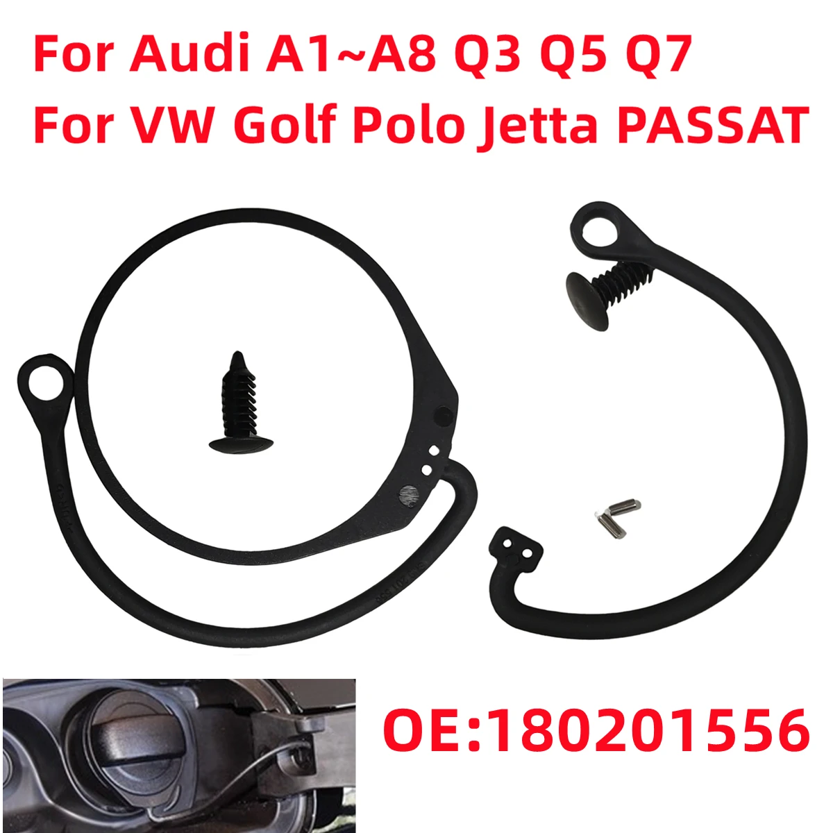 thumbnail image 2 of Esirsun Tank Cover Cable Sling Gas Oil Tank Cap Cable Rope For Audi A1 A3 A4 A5 2 of 13