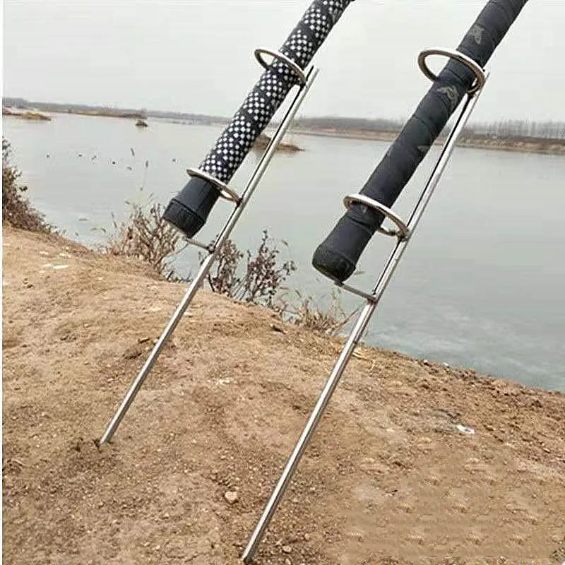 Fishing Rod Bracket 1PC Simple Single Fork Double Ring Tools Gear Supplies