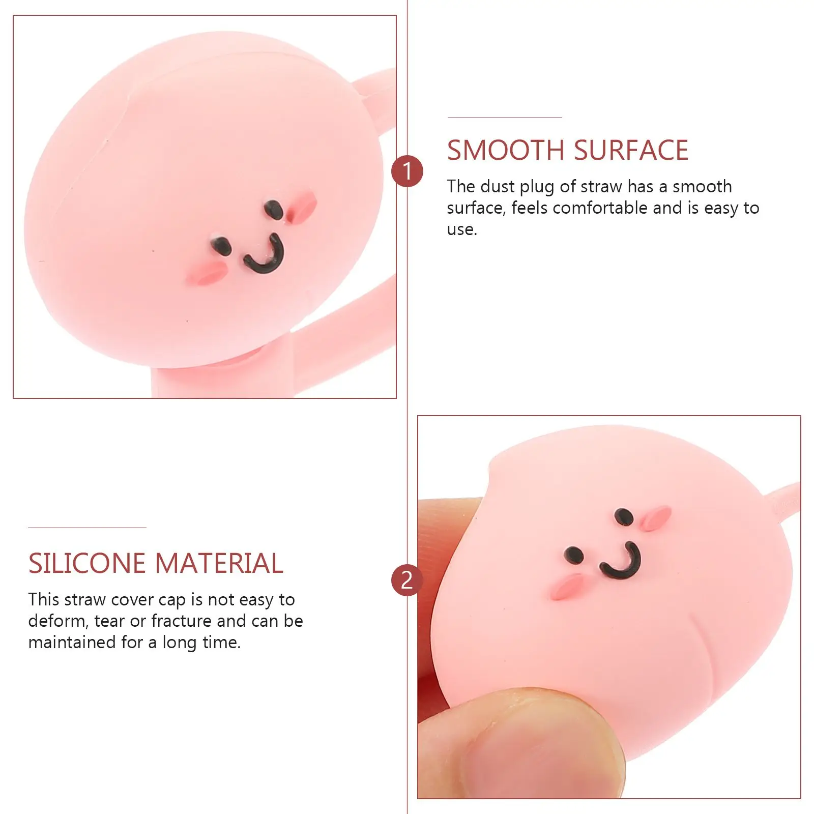 8 Pcs Can Straw Plug Dust Straws Covers Stopper Pink Silica for Tumblers
