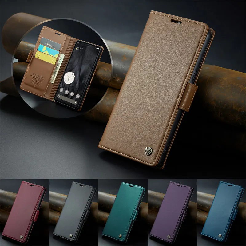 Luxury CaseMe Flip Stand Leather Wallet Phone Case with Card Slots and Book-Style Back Cover