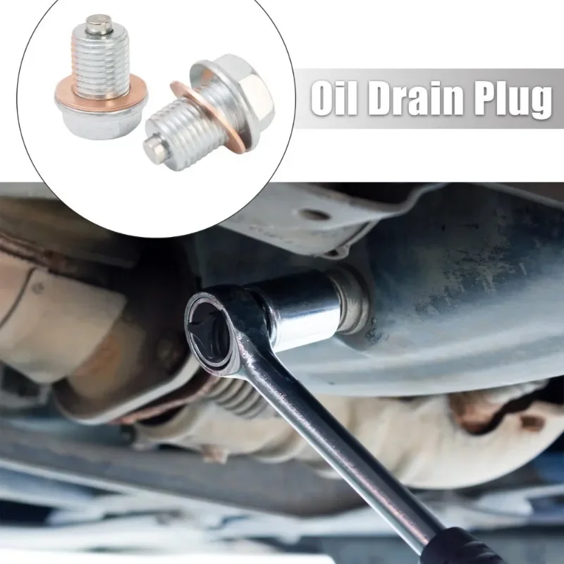 Magnetic Oil Pan Screw Plug for Honda Oil Drain Screw Bolt Gasket Set Automobile Engine Sump Plug Adsorbs Metal Fragments Parts oil drain plug gasket oil drain plug seal washer