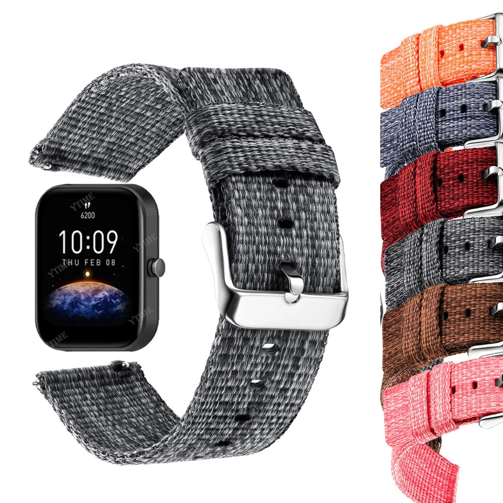 Cinturino Da 20Mm Per Xiaomi Huami Amazfit Bip 3/ Bip U Pro/ Bip Lite Smart Nylon Wristband Per Amazfit Gts 3 2 2E/Gtr 42 Bracciale Belt