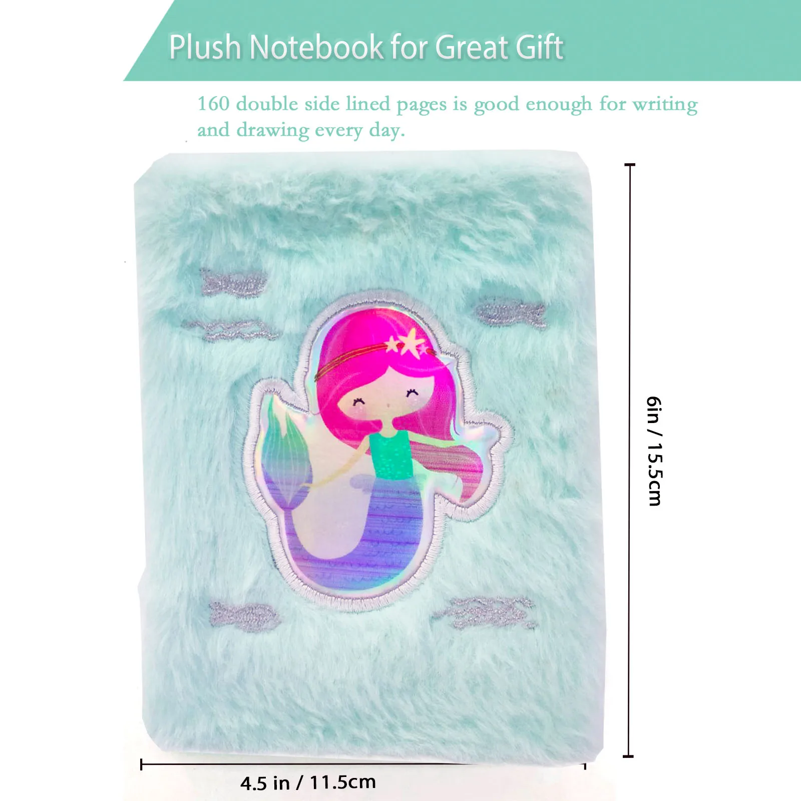 1pc A6 Lovely Animals Lined Notebook Plush Diary for Students Teens Fuzzy Journal Writing Notebook 3