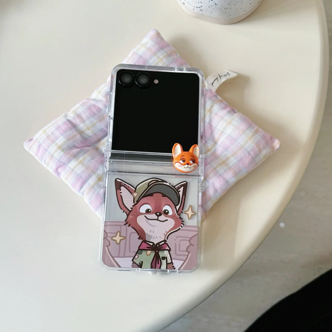 Rope Strap Rabbit & Fox Cartoon Shockproof Phone Case with Doll Pendant