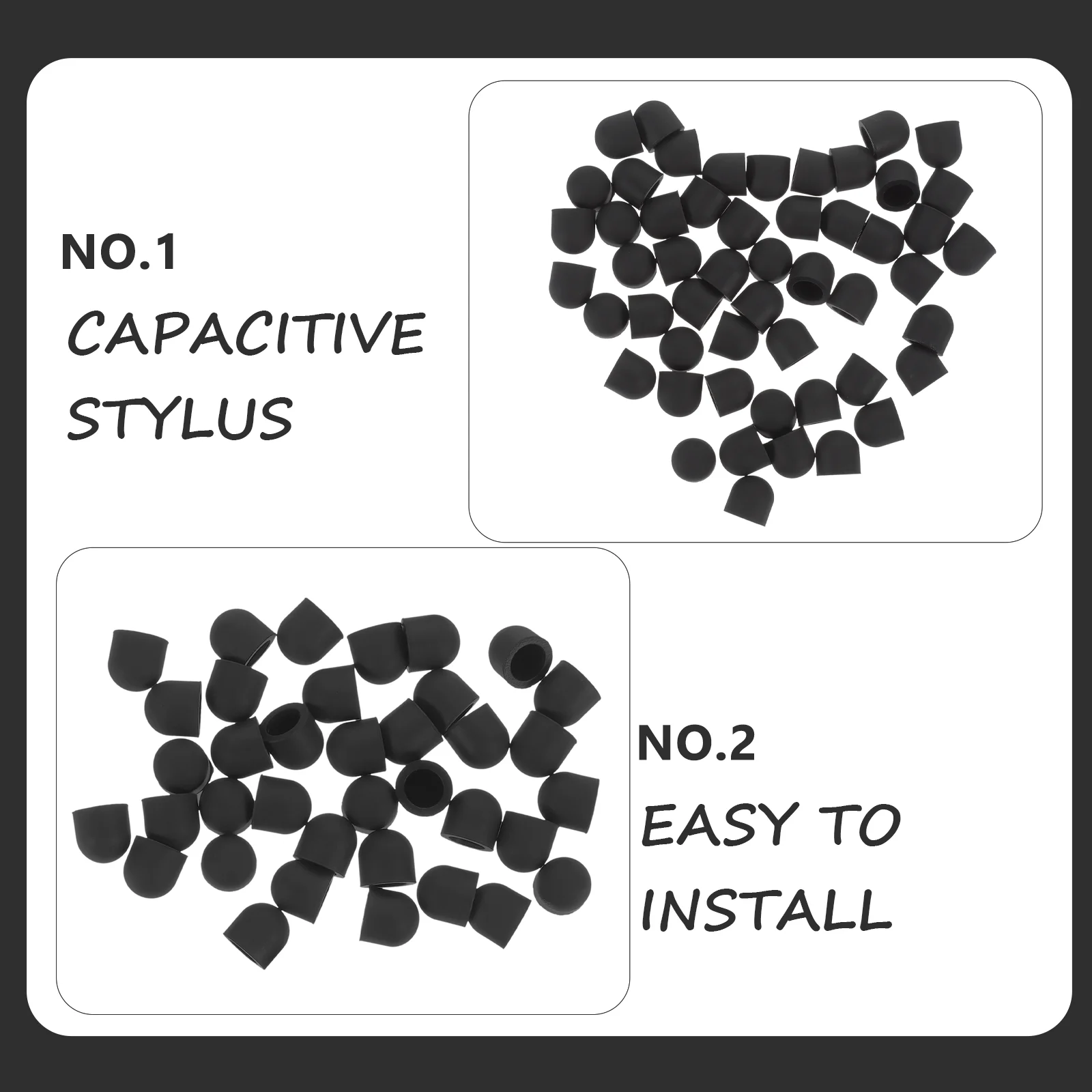 50 Pcs Capacitive Pen Silicone Tip Tips for Touch Screens Stylus Replacement 4
