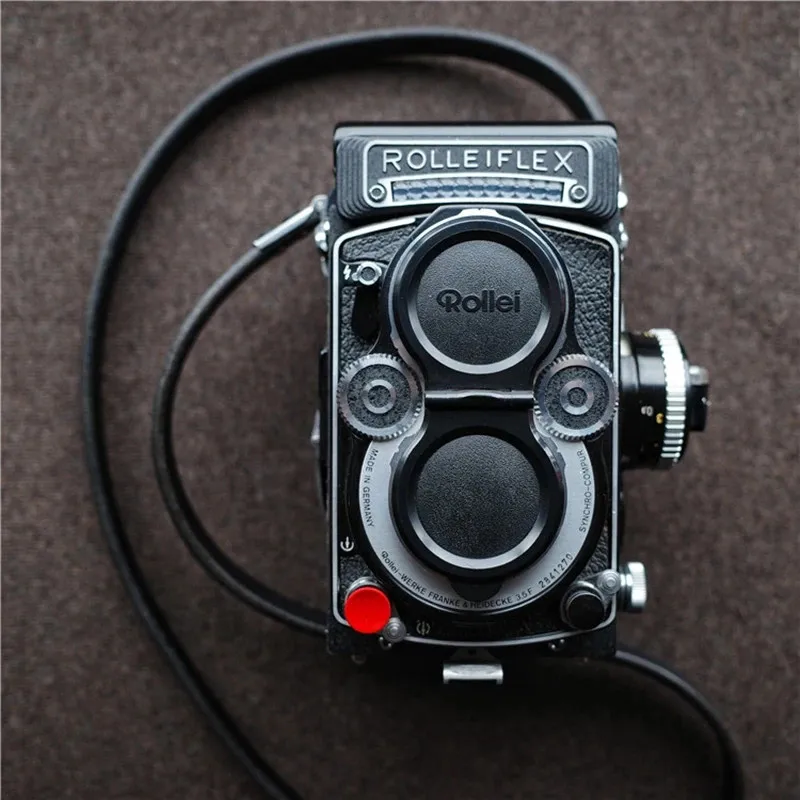 Wide Leather Neck Strap With Clips For Rolleiflex 2.8E 2.8F 2.8FX 3.5E 3.5F 3.5C