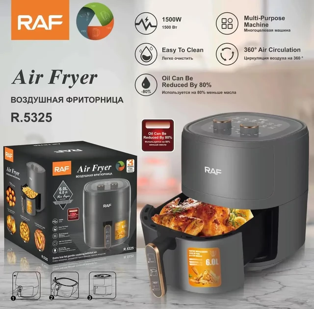Quart Air Fryer, Stainless Steel, Dishwasher Safe Basket, BPA-Free, 60 Min  Timer,Black - AliExpress