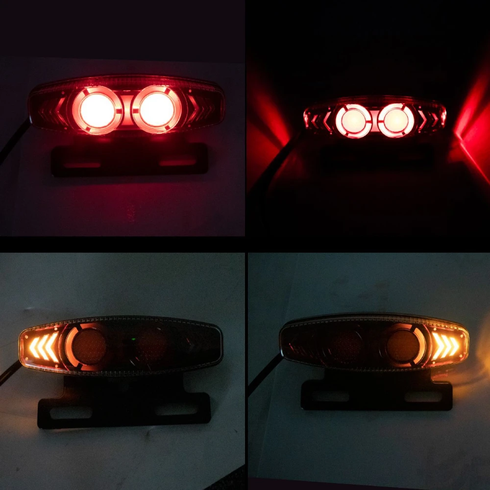 1Pc 36V / 48V Ebike Tail Light E bike Back Light LED Motorbike Rear Position Brake Light Sequential Turn Signal