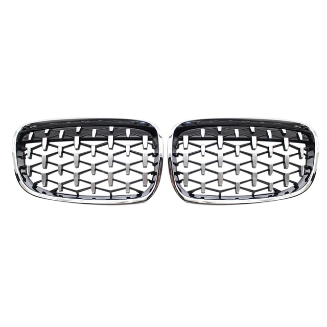 1 Pair Front Kidney Diamond Grills For Bmw 1 Series F20 F21 2010-2014