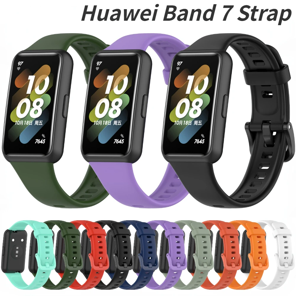 

Sport Silicone Strap for Huawei Band 7 Original Replacement Wristband Belt for Huawei Band 7 Smart Watch Bracelet Accessories