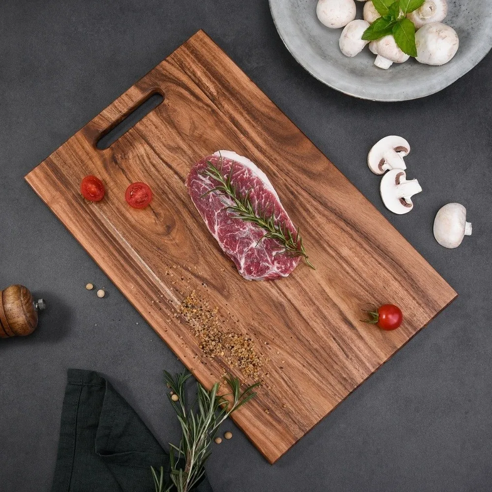 Thickened Solid Wood Cutting Boards Natural Color Rectangle Shape Chopping Board Wood Smooth Surface Cooked Food Tray