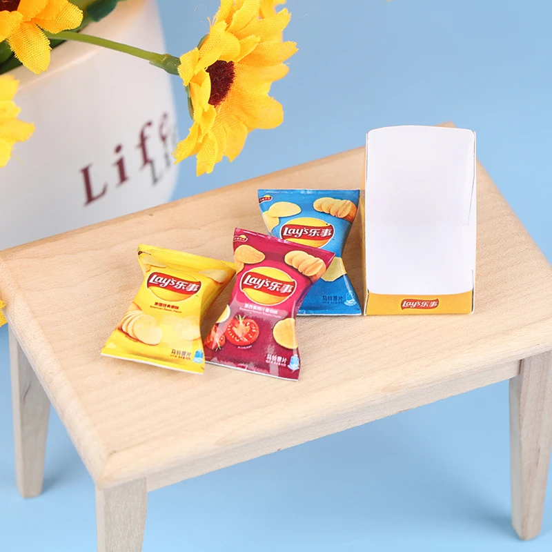 1Set Kawaii Mini Simulation Potato Chips Model Dollhouse Miniature Play Kitchen Food Doll Pretend Toys