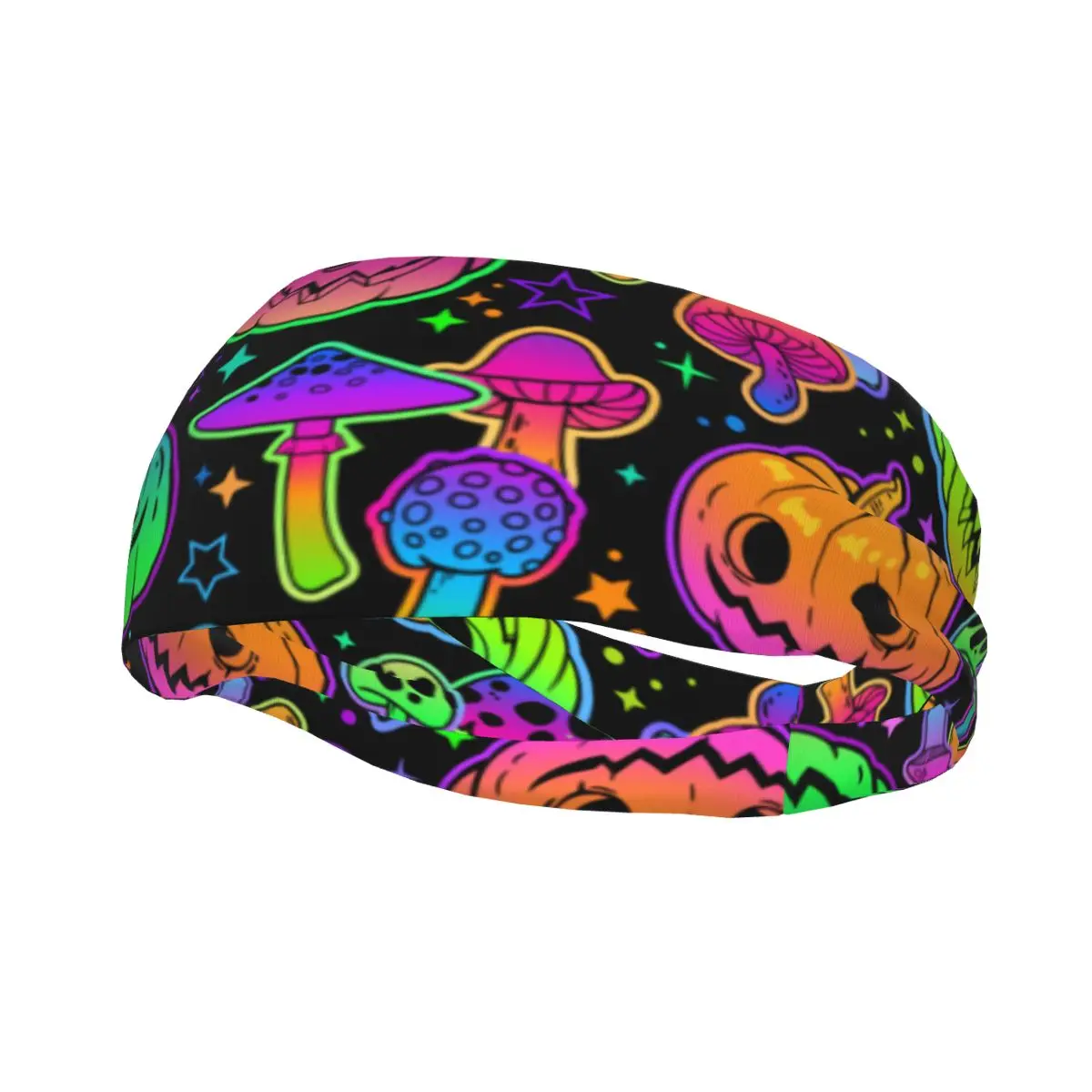 

Magic Mushrooms And Pumpkins Sweatbands Stretch Outdoor Sport Sweat Headbands Headwrap Head Sweat Bandages Yoga Hair Sweat Bands