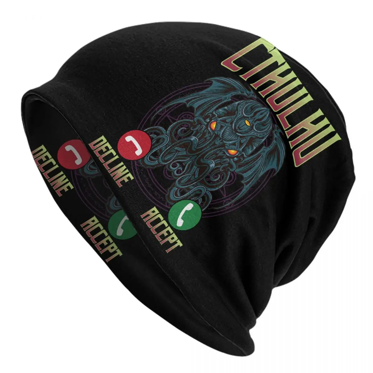 

The Call Of Cthulhu Bonnet Hat Knitted Hats Men Women Fashion Dark Occult Mythical Monster Warm Winter Skullies Beanies Caps