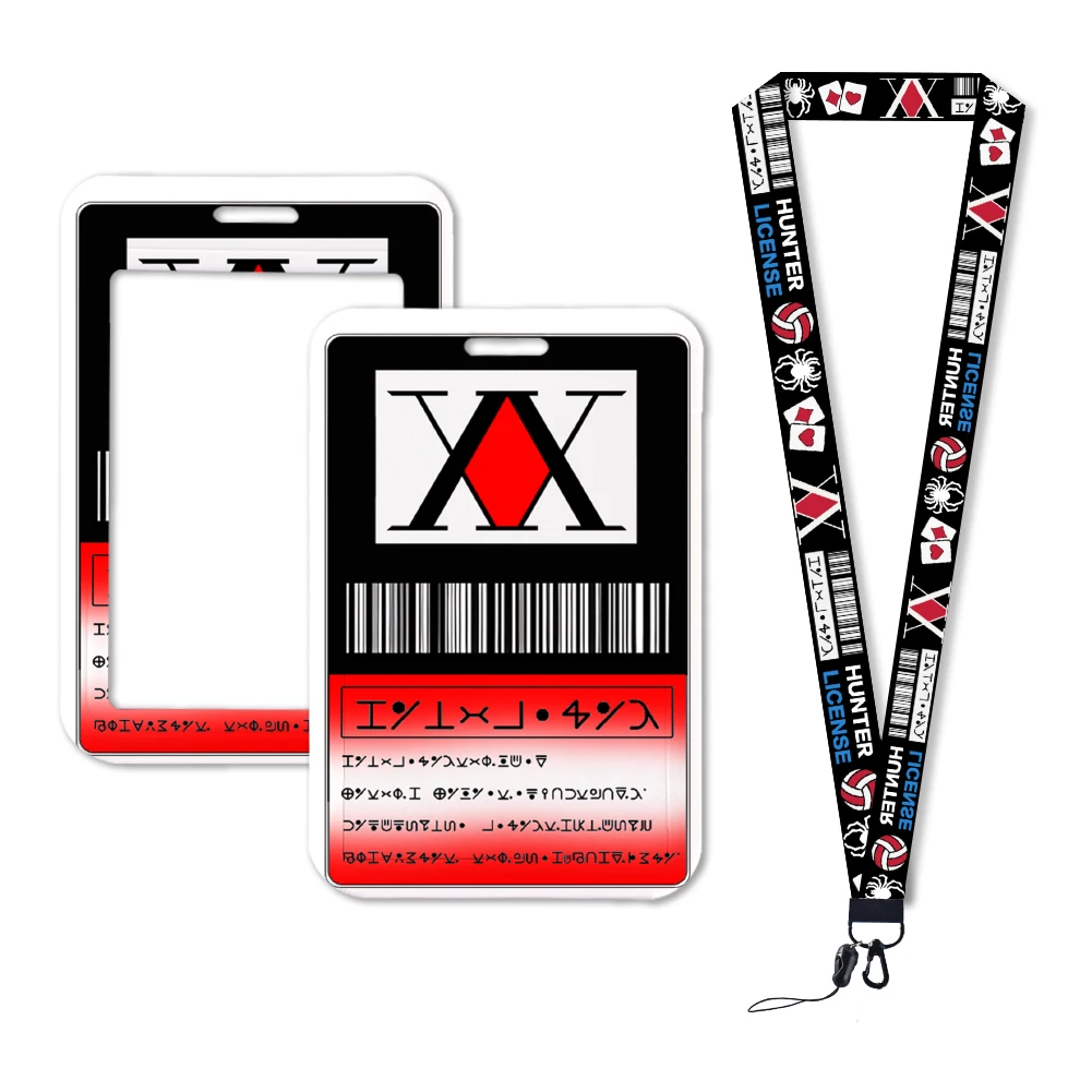 Japanese Style Hunter License ID Card Holders Lanyards Girls Door Card Case Hanging Rope Badge Holder Neck Strap Card Small Gift 4
