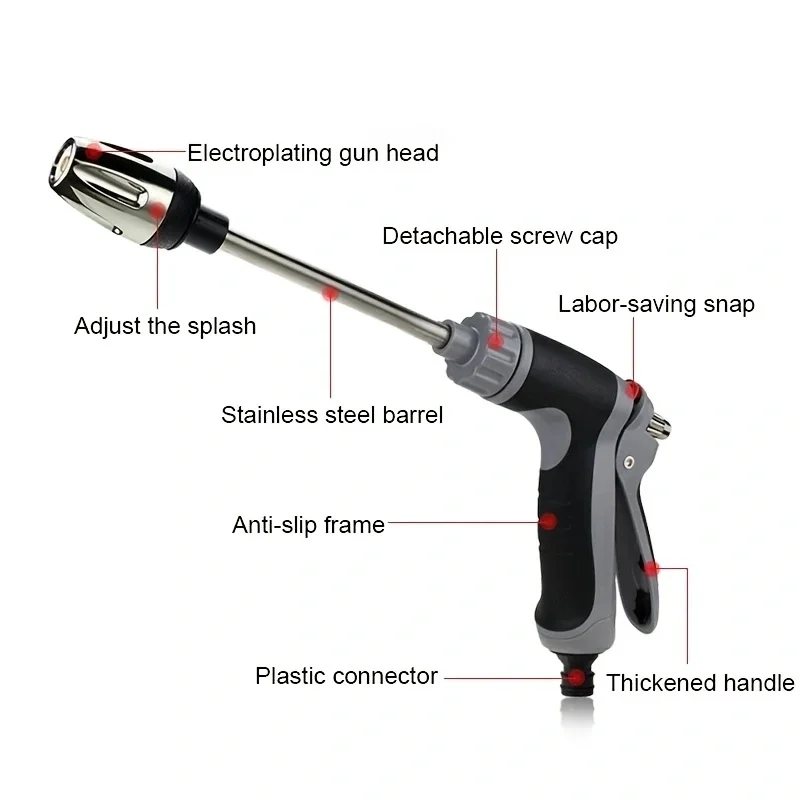 1PCPortable Automobiles Cleaning Tool High Pressure Sprinkler Water Gun Car Washers Garden Watering Hose Nozzle Foam Lance 4