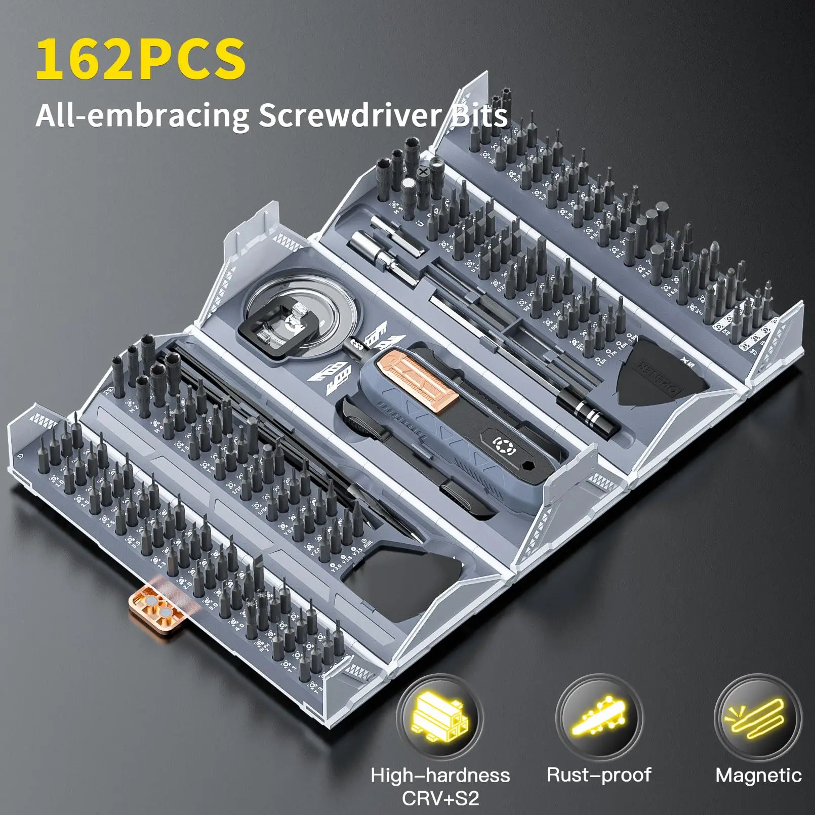 180 in 1 Precision Screwdriver Set with Pickup Screw Driver Bit Folding and Case Design Home Magnetic Professional Repair Tool