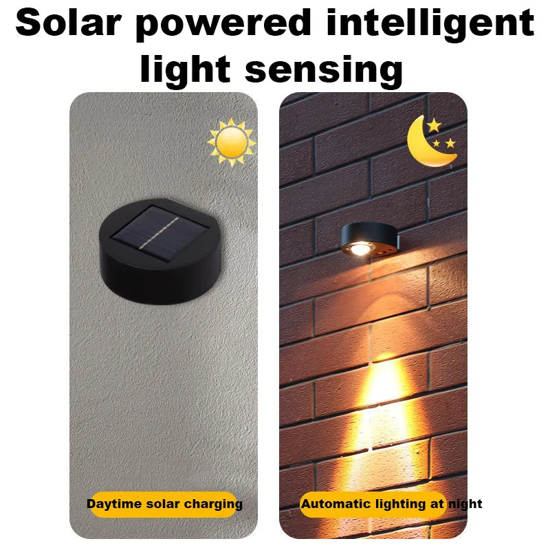 LED Solar Light Outdoor Waterproof Wall Light Garden Washing Wall Lighting Solar Power Fence Terrace Stair Sconce Lamp