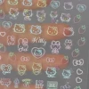 1 sheet Fluorescent hellokitty nail sticker embossed Japanese cartoon girl heart Hello Kitty pen holder cup decoration sticker 4