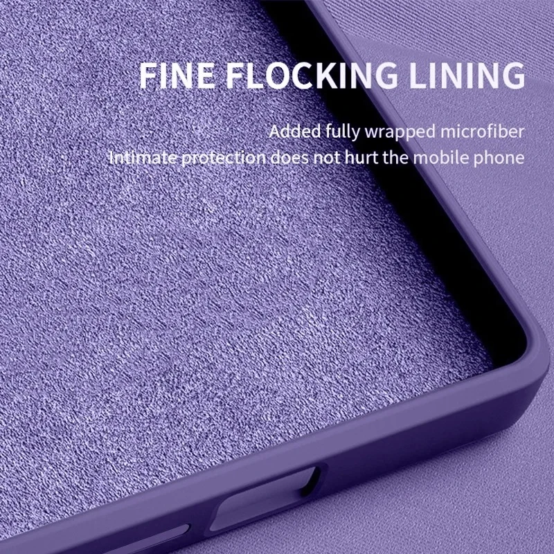 Luxury Liquid Silicone Skin Feel Phone Case - Solid Color Anti-Fall Rear Cover