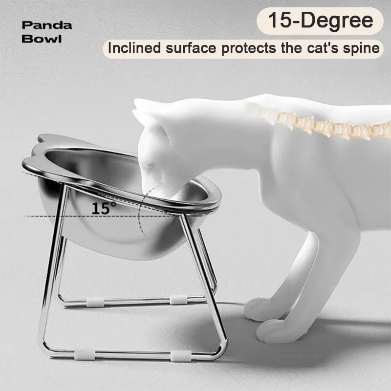 Elevated Stainless Steel Cat Bowl 3
