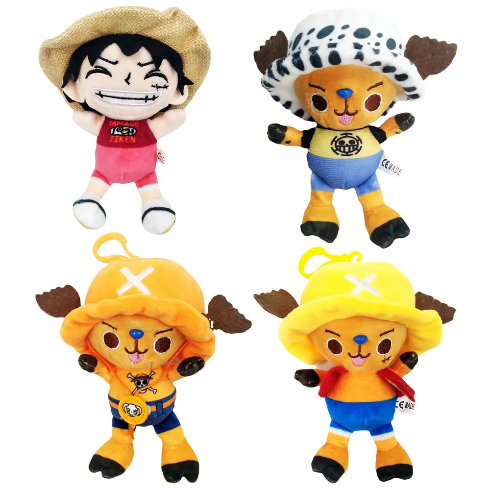 15cm Japanese Anime One Piece Plush Toy Cartoon Figures Luffy Stuffed Plushies 4 Pcs Mini Pendant Dolls for Kids Birthday Gifts