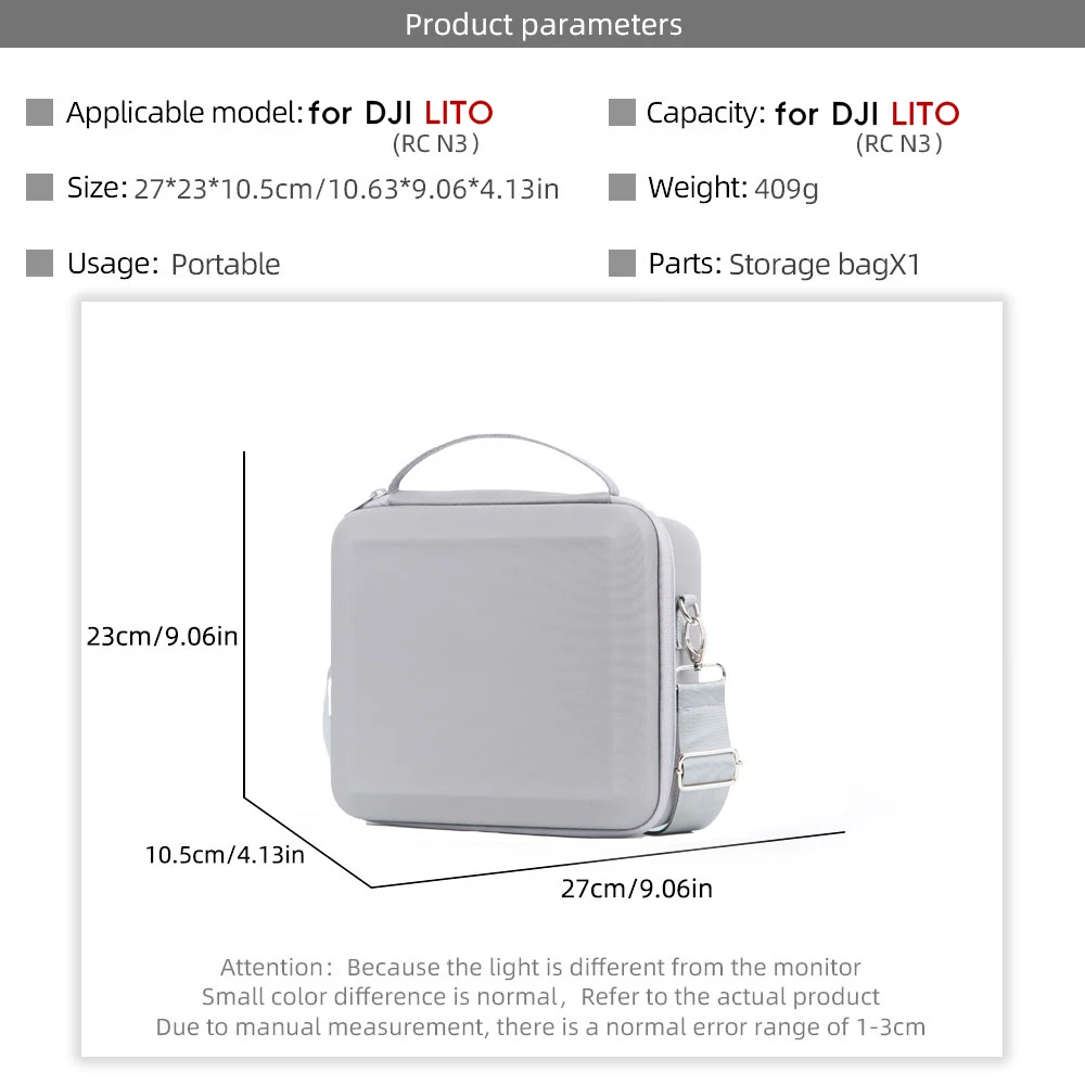 DJI Lito 1/Lito X1 RC N3 제어 액세서리용 휴대용 핸드헬드 어깨 보호 가방 충격 방지 운반 케이스 보관함
