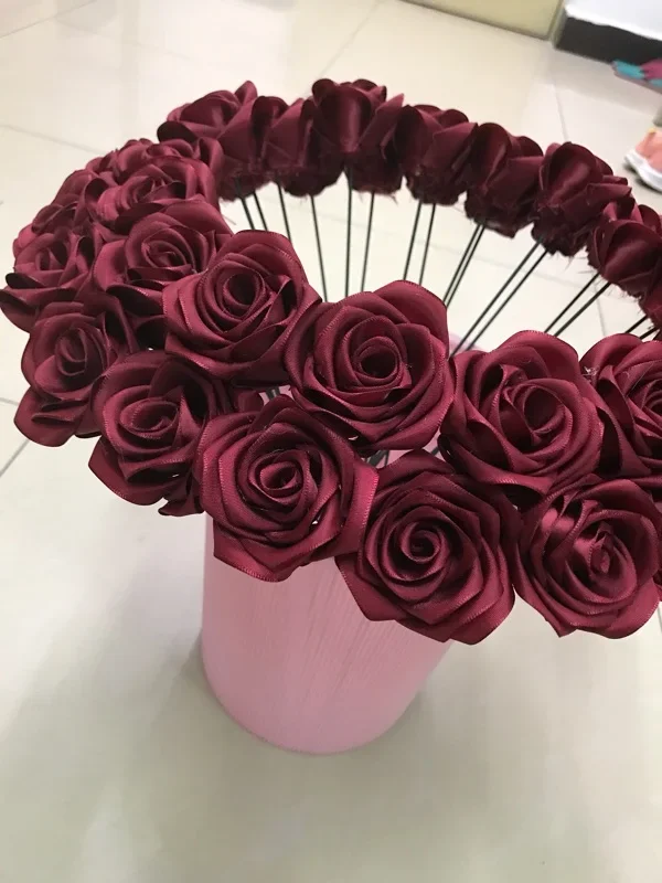 Burgundy Silk Satin Ribbons for Christmas & Wedding Decorations and Gift Wrapping
