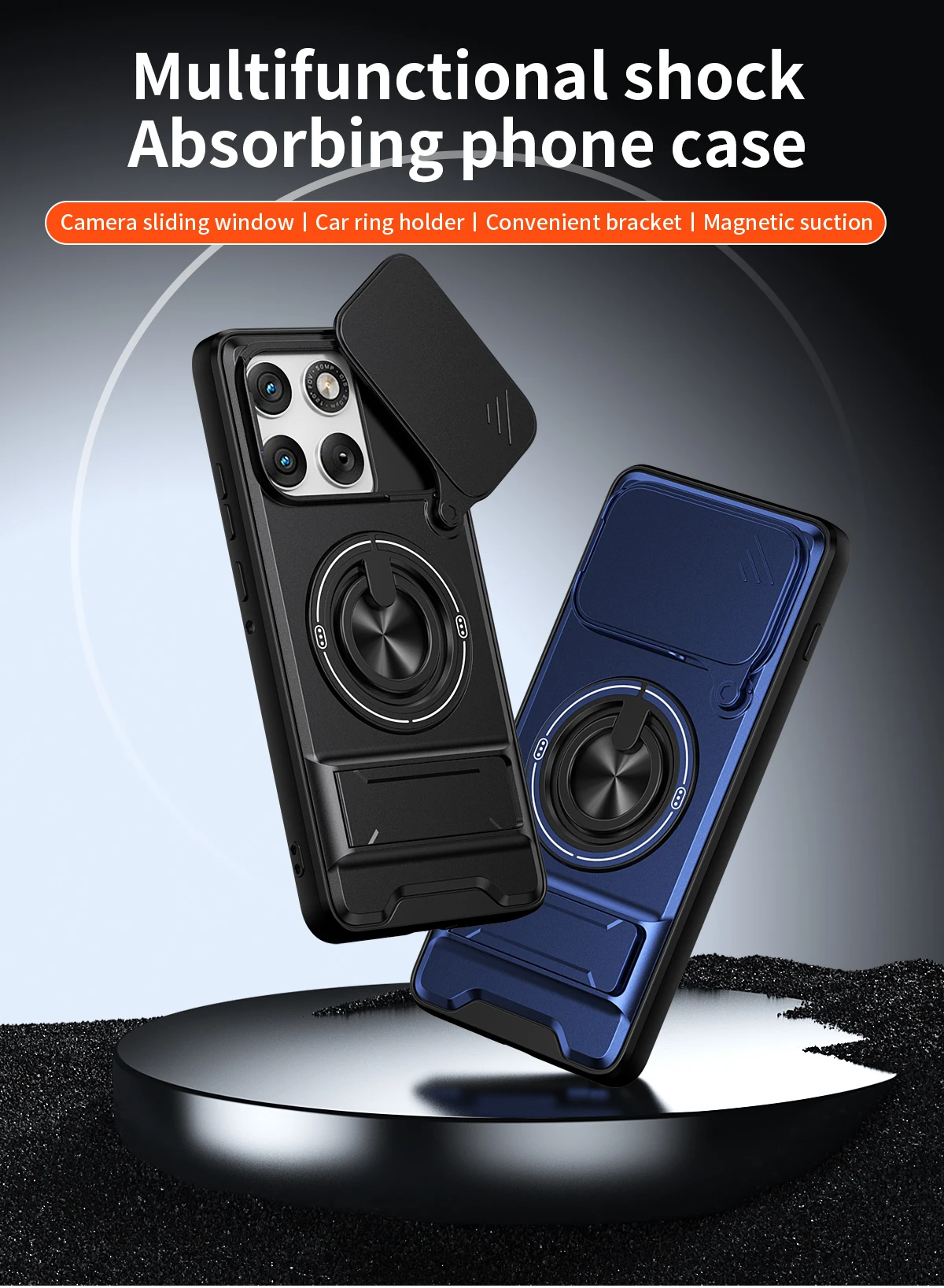Heavy Duty Dual Layer Phone Case with Lens Cover Protection