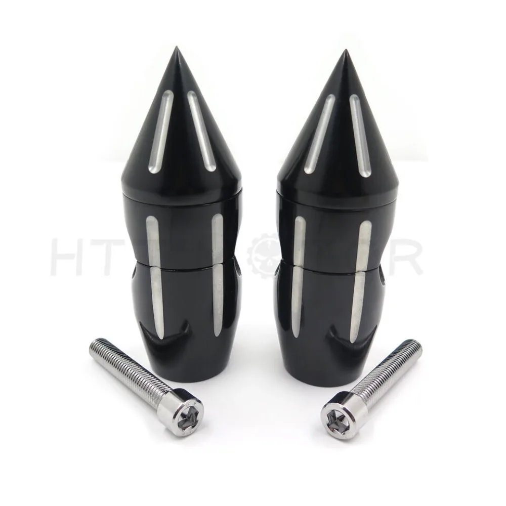 Black-2-25-Spike-Handlebar-Risers-For-Harley-Davidson-Softail-Dyna ...