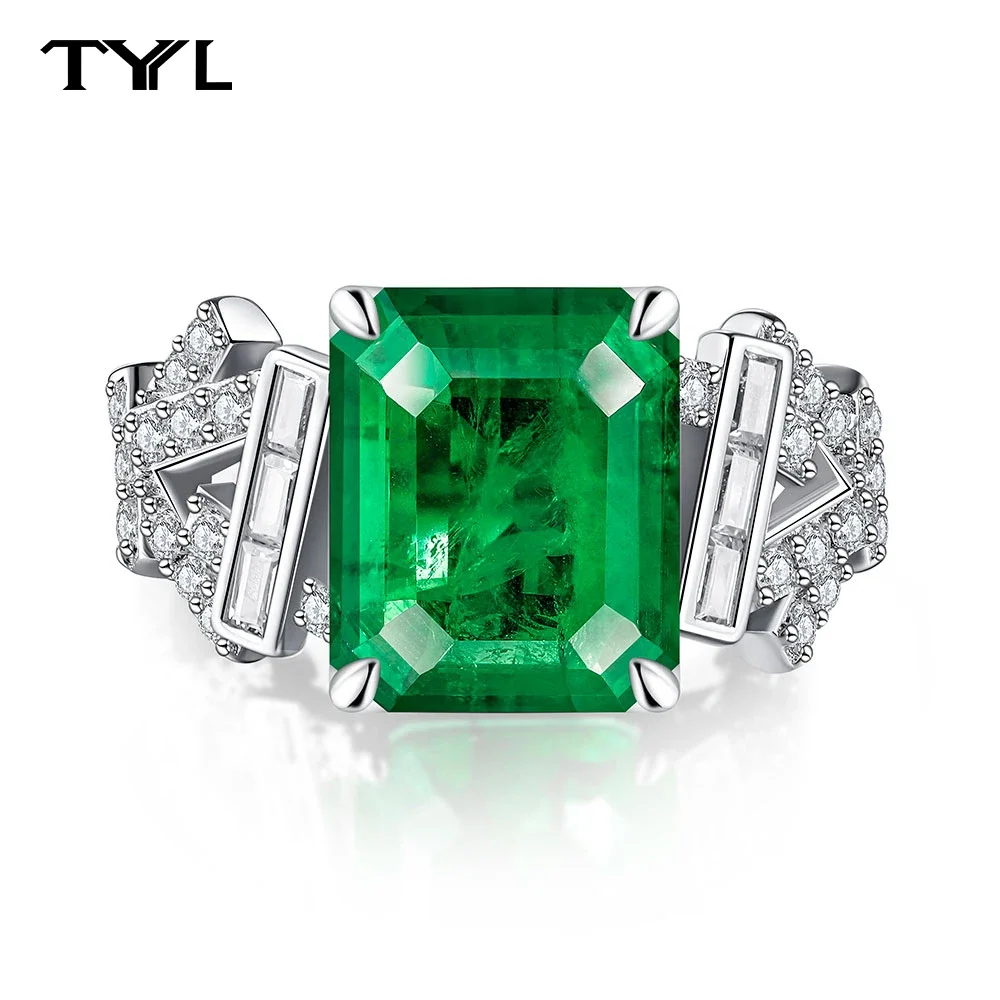 【新作！】\tシェーヌダンクルにも見える\tHermes\tEtrierリング TYYL Vintage 10*12mm High Carbon Diamond Rings Lab Emerald