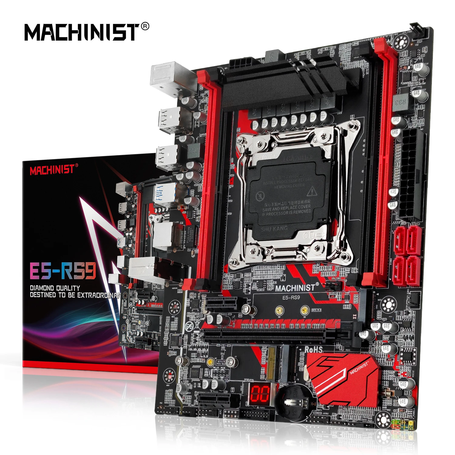 

MACHINIST X99 Motherboard LGA 2011-3 Support Xeon E5 V3/V4 CPU Processor DDR4 RAM SATA/ NVME WIFI M.2 Slot Four-channel RS9