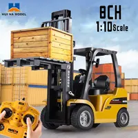 Huina 677 1:10 Remote Control Forklift  8-channel Excavator Semi-Alloy Version  Large Remote Control Engineering Car Toy 1