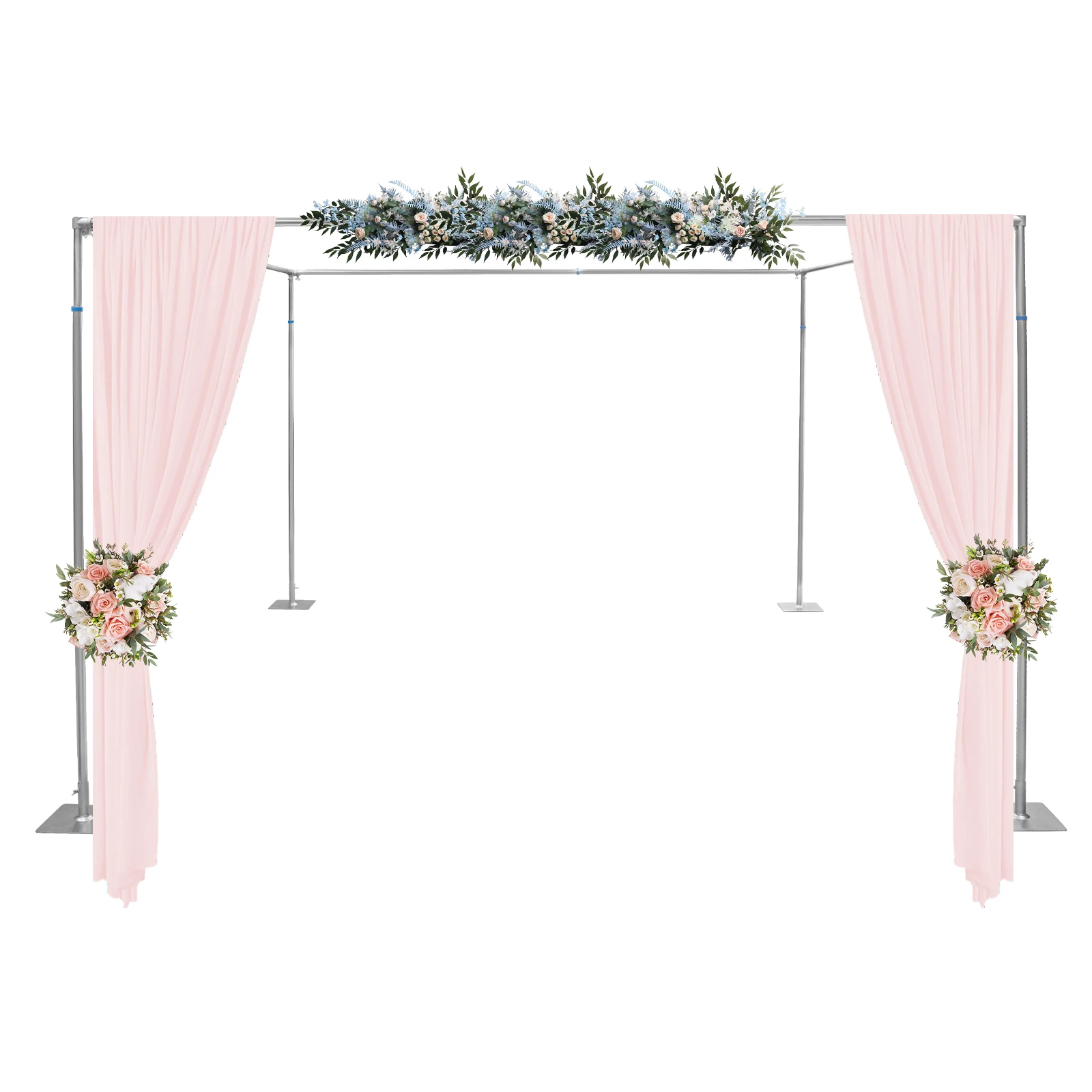Outdoor Wedding Party Stand-Adjustable 4 Post Backdrop Stand Kit, 3x3x3M Photography Background Wedding Backdrop