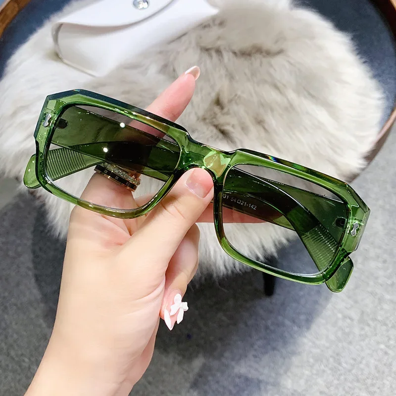 

Women Fashion Sunglasses Personalized Jelly Eyeglasses Trendy Square Eyewear Female Oculos De Sol Feminino Glasses