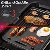 Smokeless Indoor Grill 1800-Watt Electric Griddle with Reversible 2 in 1 Grill and Griddle Plates Plate, Glass Lid. 1