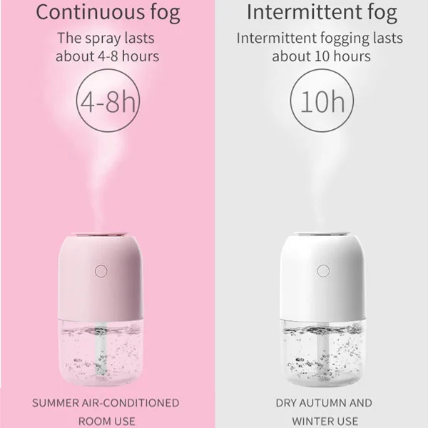 휴대용 미니 USB 가습기 다채로운 자동차 아로마 디퓨저 사무실 침실 여행용 무소음 미스트