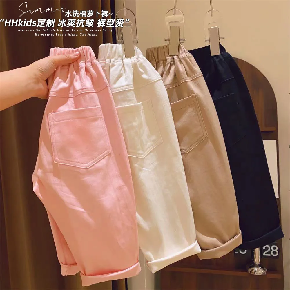 

Children's casual pants 2023 spring/summer girls' pants children's Korean loose fitting fashion pants Korean children's pants