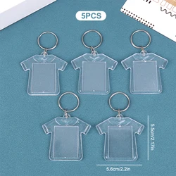 Set of 5 Clear Acrylic Photo Frame Keychain Key Holders - Perfect for DIY and Anniversary Gifts (Style 6)