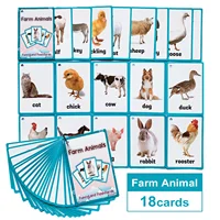 Farm Animal Wild Animals Learning English Words Cards For Kids Child Educational Toys Preschool Teaching Aids Classroom Decor 1