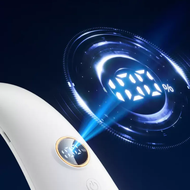 Fashion LED Digital Display Smart Fan Portable Silent Leaf Less Neck Hanging Fan USB Charging Fan Cooking Running Working 6 Sd75e2dddc5df4400a7d2d6a46d5198c5P