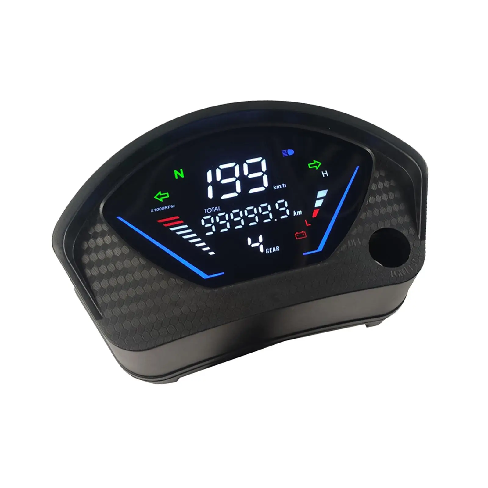 Motorcycle Digital Speedometer 199 Kph MPH Fuel Level Display Multipurpose for